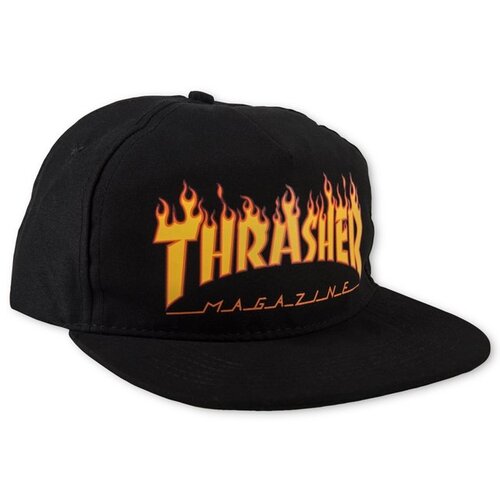 Thrasher Hat Flame Snapback Black