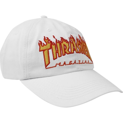 Thrasher Hat Flame Old Timer White