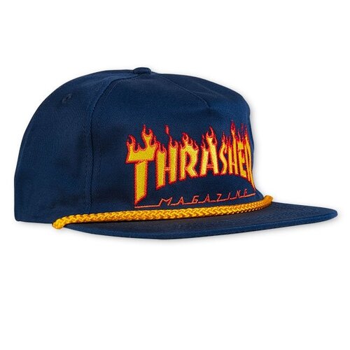 Thrasher Hat Flame Rope Snapback Navy