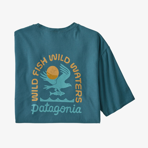Patagonia Tee Original Angler Organic Abalone Blue [Size: Mens Medium]