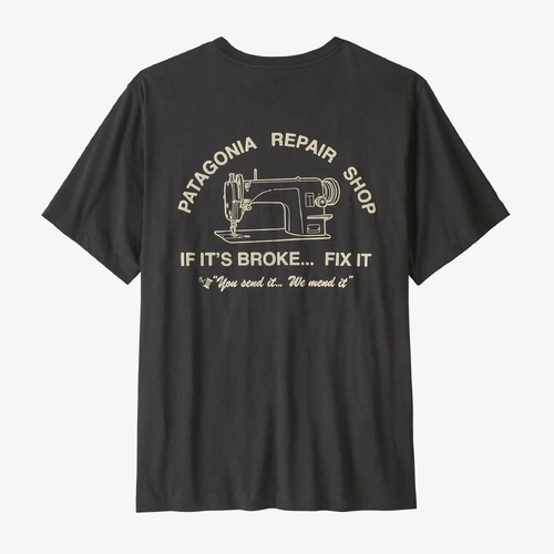 Patagonia Tee Repair Shop Ink Black [Size: Mens Large] [Colour: Black]