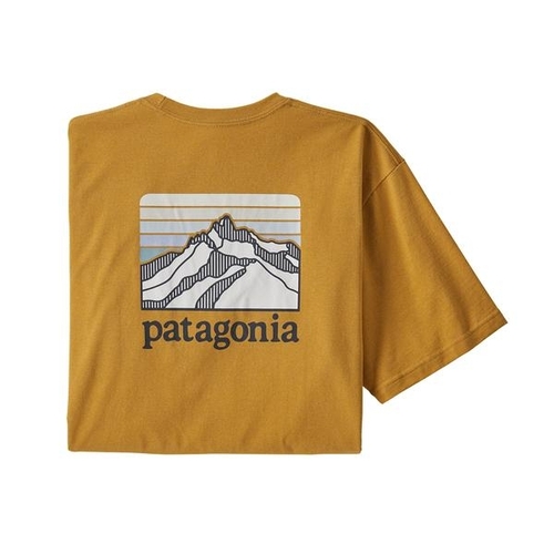 Patagonia Tee Line Logo Ridge Pocket Responsibili-Tee Glyph Gold