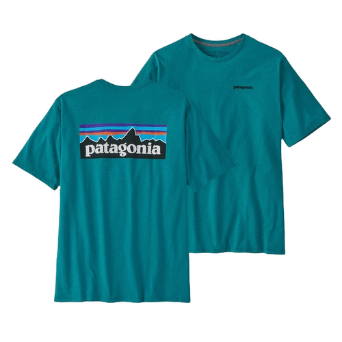 Patagonia Tee P-6 Logo Responsibili-Tee Belay Blue [Size: Mens Small]