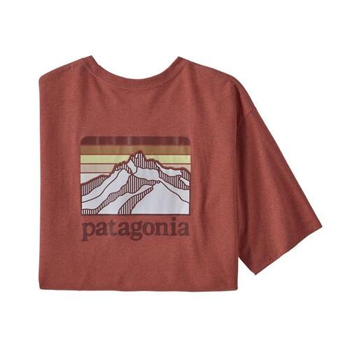 Patagonia Tee Line Logo Ridge Pocket Responsibili-Tee Rosehip [Size: Mens Medium]
