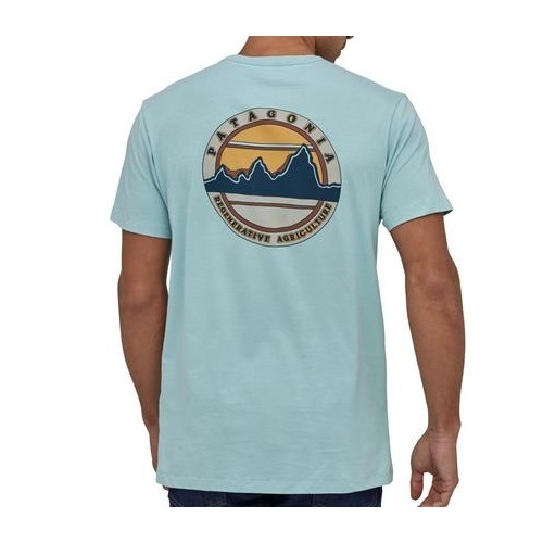 Patagonia Tee Road To Regenerative Pocket Tee Big Sky Blue [Size: Mens Medium]