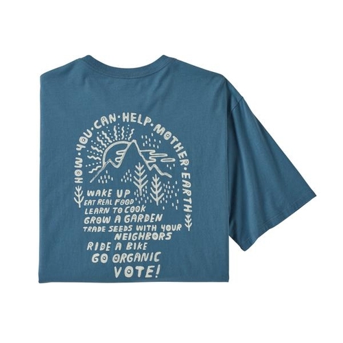 Patagonia Tee How To Help Organic Pigeon Blue [Size: Mens Medium]
