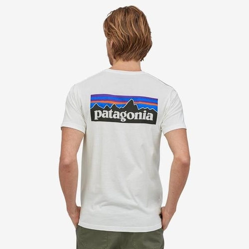 Patagonia Tee P-6 Logo Organic White [Size: Mens Medium]