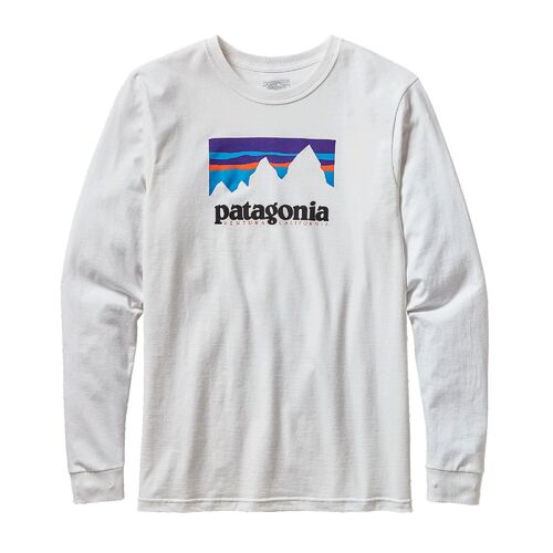 Patagonia Tee L/S Shop Sticker White [Size: Mens Medium]