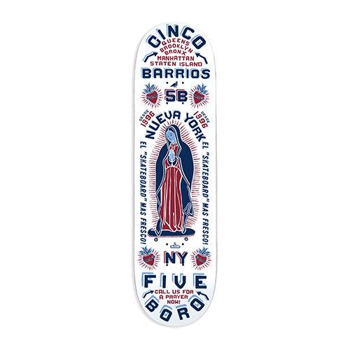 5Boro NYC Deck Cinco Barrios White 8.0