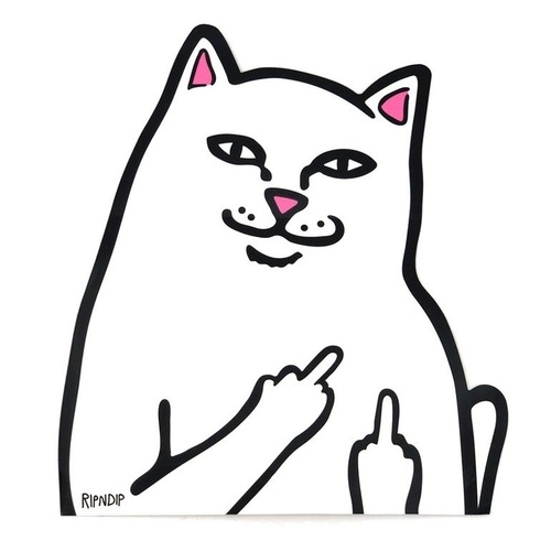 RIPNDIP Sticker Nermal White 20cm