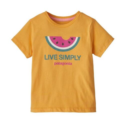 Patagonia Youth Tee Live Simply Melon Organic Saffron [Size: Youth 2]