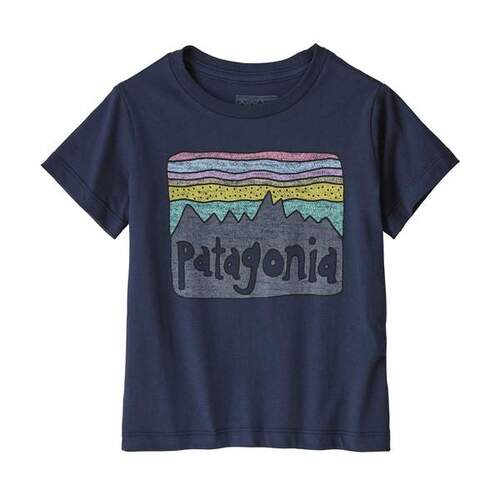 Patagonia Youth Tee Fitzy Roy Skies Organic New Navy [Size: Youth 2]