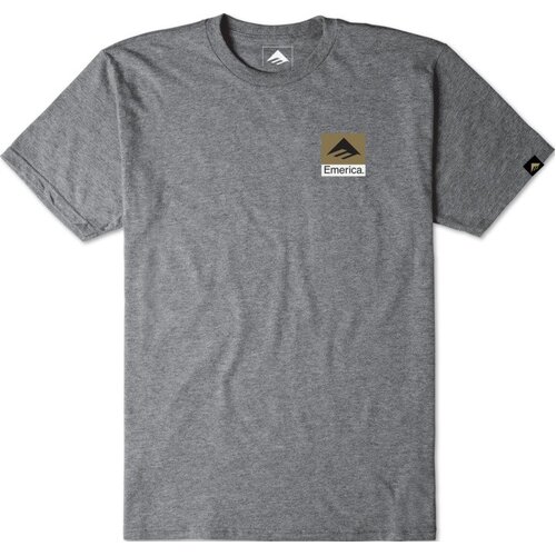 Emerica Tee Classic Back Print Grey Heather/Gold [Size: Mens Small]
