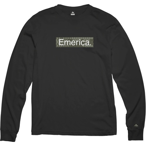Emerica Tee L/S Camo Bar Black [Size: Mens Medium]