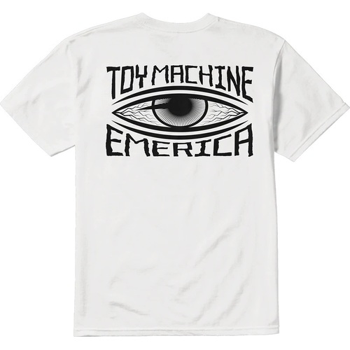 Emerica Tee X Toy Machine Eye White [Size: Mens Medium]