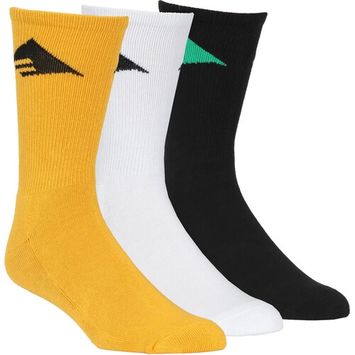 Emerica Socks Pure 3pk White/Black/Yellow