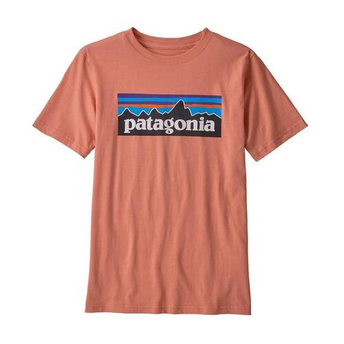 Patagonia Youth Tee P-6 Logo Organic Mellow Mellon [Size: Youth 8/XSmall]