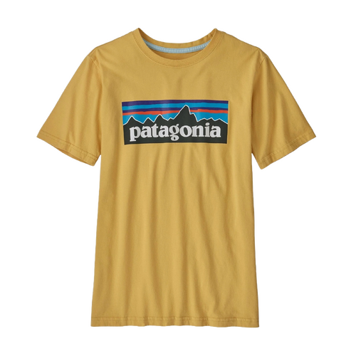 Patagonia Youth Tee P-6 Regenerative Organic Surfboard Yellow [Size: Youth 8]
