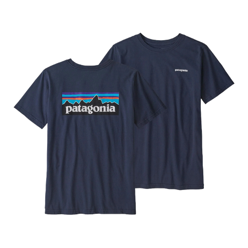 Patagonia Youth Tee Regenerative Cotton P-6 Logo New Navy [Size: Youth 8/XSmall]