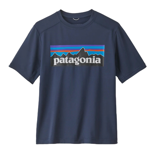 Patagonia Youth Tee Capelene Silkweight P-6 Logo New Navy [Size: Youth 10]