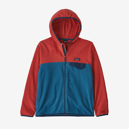 Patagonia Youth Jumper Micro D Snap-T Jacket Zip Wavy Blue/Sumac Red [Size: Youth 8]