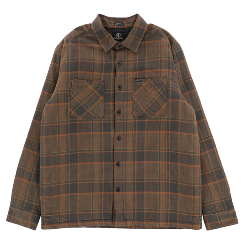 Volcom Flannel Brickstone Lined Mud [Size: Mens Medium]