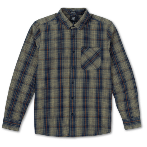 Volcom Shirt Heavy Twill Flannel Khaki [Size: Mens Medium]