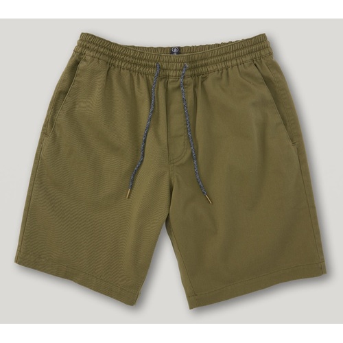 Volcom Shorts Frickin Elastic Waist Military Olive [Size: Mens Small]