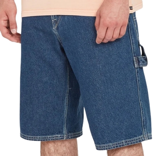Volcom Shorts Labored Denim Utility Indigo Ridge Wash Blue [Size: 28 inch Waist]