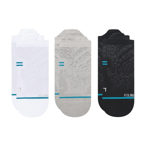 Stance Socks Run Light Tab 3pk Black/Grey/White [Size: Mens Medium] [Colour: Multi]