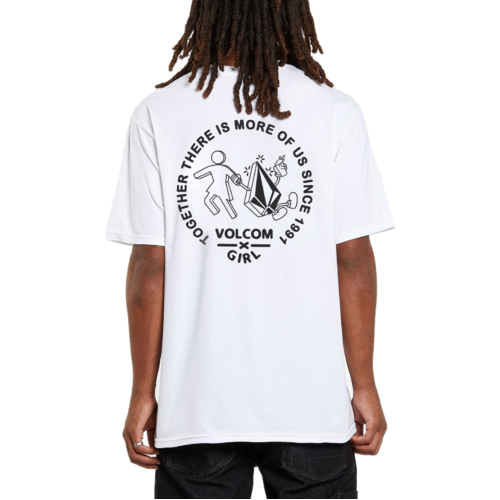 Volcom Tee x Girl Stonely White [Size: Mens Small]