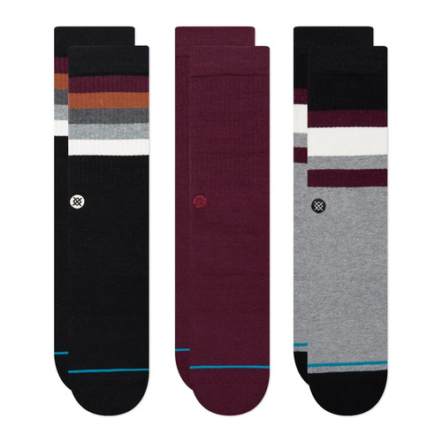 Stance Socks Porto 3pk Black/Grey/Maroon US 9-13