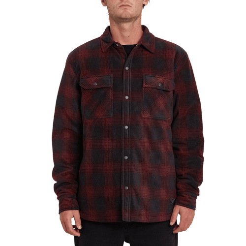 Volcom Shirt Bowered Fleece Flannel Port [Size: Mens Medium]