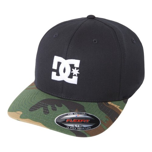 DC Hat Star Seasonal Flexfit Black/Camo [Size: S-M]
