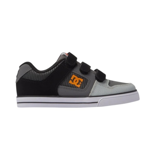 DC Youth Pure Velcro Grey/Orange [Size: US 11K] [Colour: Grey]