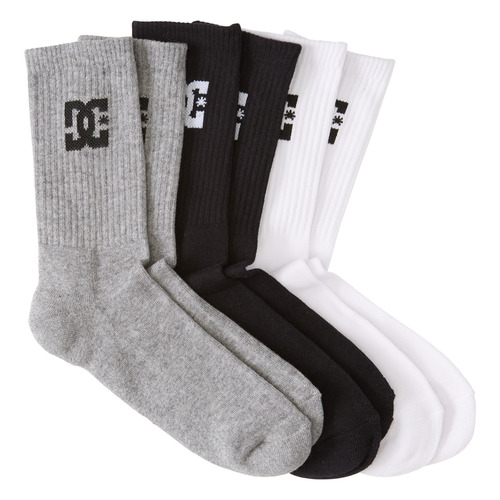 DC Socks Logo Crew 3pk Grey/Black/White US 8-11