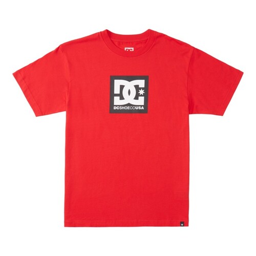 DC Tee Square Star Racing Red [Size: Mens Small]