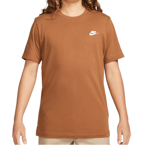 Nike Tee Sportswear Club Brown [Size: Mens Small]