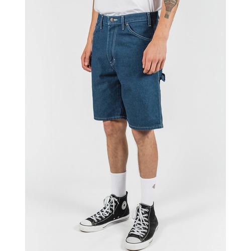 Dickies Shorts Rinsed Indigo Denim Relaxed Fit 9.5 Inch Inseam [Size: 30 inch Waist]