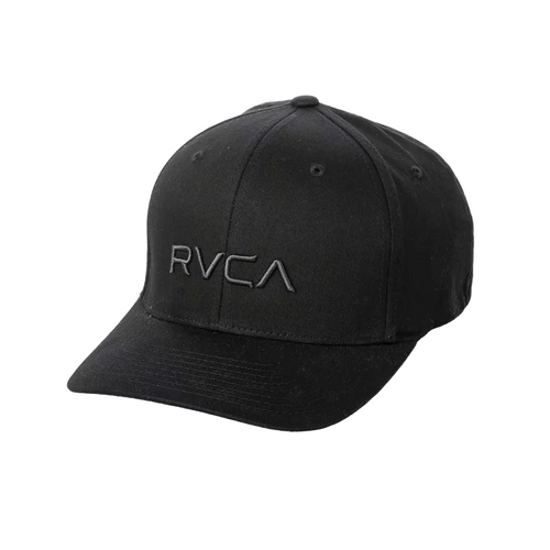 RVCA Hat Logo Flex Fit Black [Size: S-M]