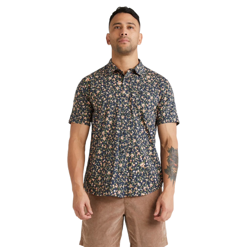 RVCA Shirt Botanical Navy Marine SS [Size: Mens X Large]