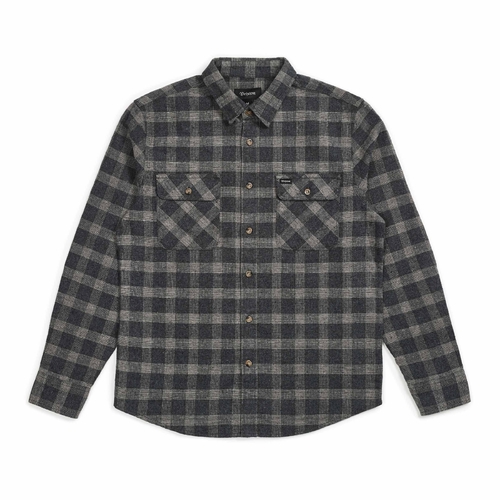 Brixton Flannel Bowery Black/Heather Grey [Size: Mens Large]