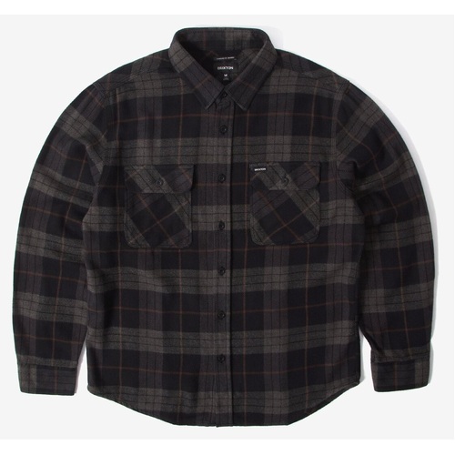 Brixton Shirt Bowery Flannel Black/Charcoal [Size: Mens X Large]