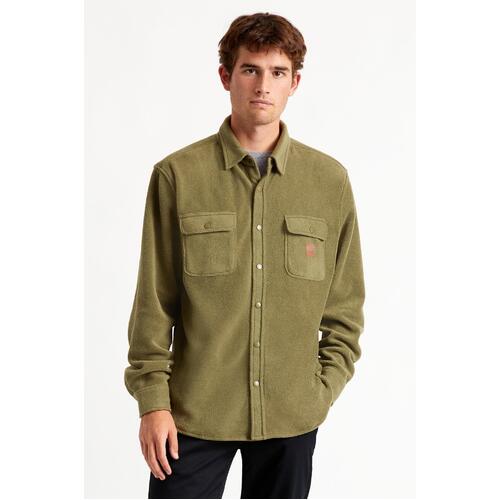 Brixton Shirt Bowery Fleece Military Olive [Size: Mens Medium]