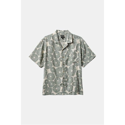 Brixton Shirt Bunker Slub White Cap/Chinois Green [Size: Mens X Large] [Colour: Green]