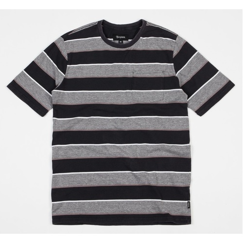 Brixton Tee Hilt Washed Pocket Heather Grey/Black [Size: Mens X Small]