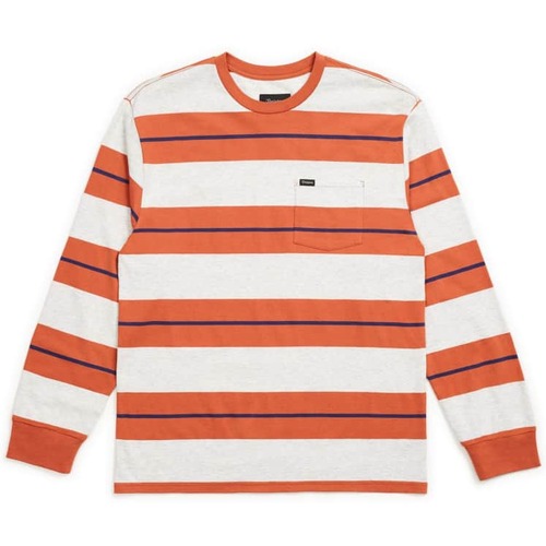 Brixton Tee L/S Hilt Pocket Henna/Ash [Size: Mens Small]
