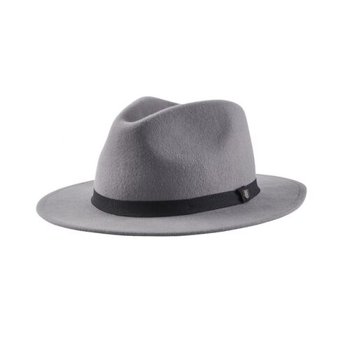 Brixton Hat Messer Fedora Packable Grey [Size: Mens Small]