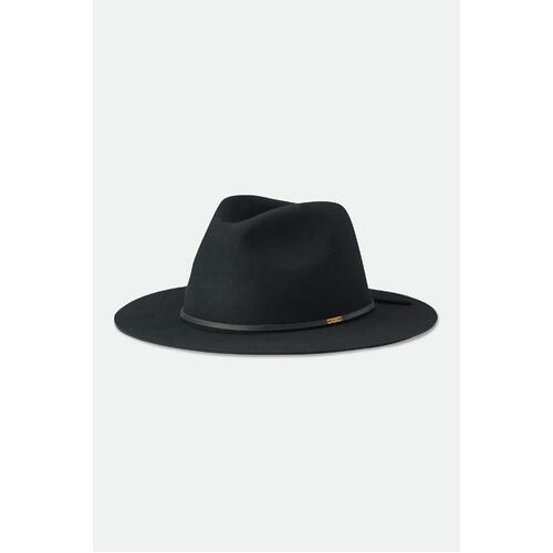 Brixton Hat Wesley Fedora Adjustable Black/Black [Size: Mens X Small]