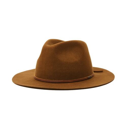 Brixton Hat Packable Wesley Fedora Coffee Brown [Size: Mens Small]